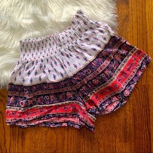 Bongo White Bohemian Shorts